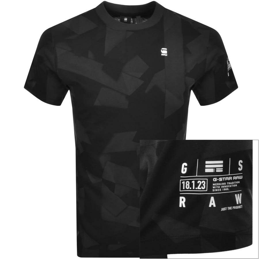 Alternative Image for ProductG Star Raw Tape Camouflage T Shirt Black1